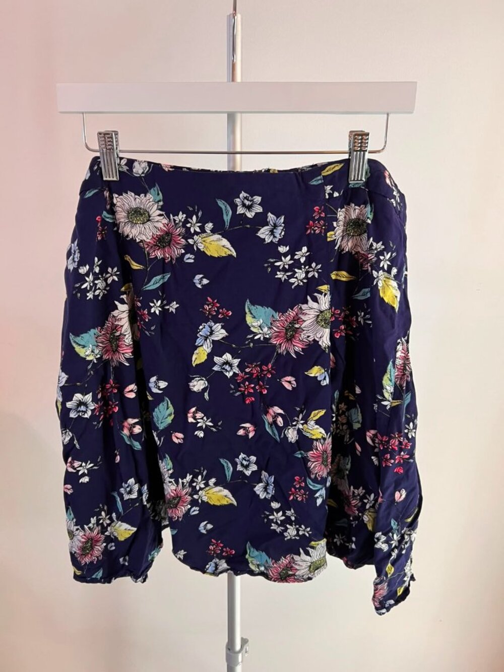 Reitmans Skirt Navy Blue Floral Size 18